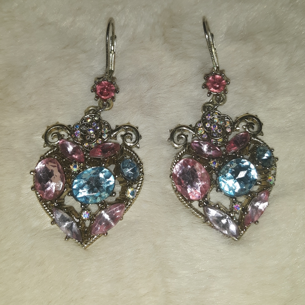 Betsey Johnson Heart Drop Earrings
